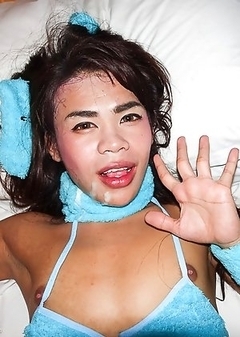 Yo spreads her legs and asshole wide open for a bareback ride. Watch as his rock hard cock slides in and out Yo�s gaping ass with ease as she moans o