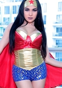 Wonder Woman TS Filipina Shemale Gone Wild