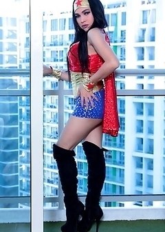 Wonder Woman TS Filipina Shemale Gone Wild